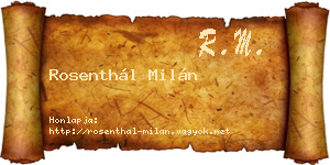 Rosenthál Milán névjegykártya