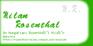 milan rosenthal business card
